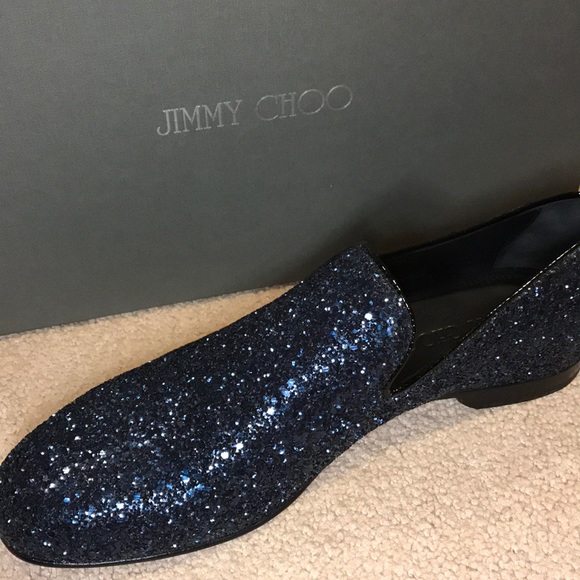 Jimmy Choo men 41 glitter blue loafer - Picture 3 of 5